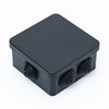 Коробка распаячная квадратная для открытой проводки 100х100х50, 6 вводов, IP55 (черный)