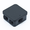 Коробка распаячная квадратная для открытой проводки 80х80х40, 6 вводов, IP55 (черный)